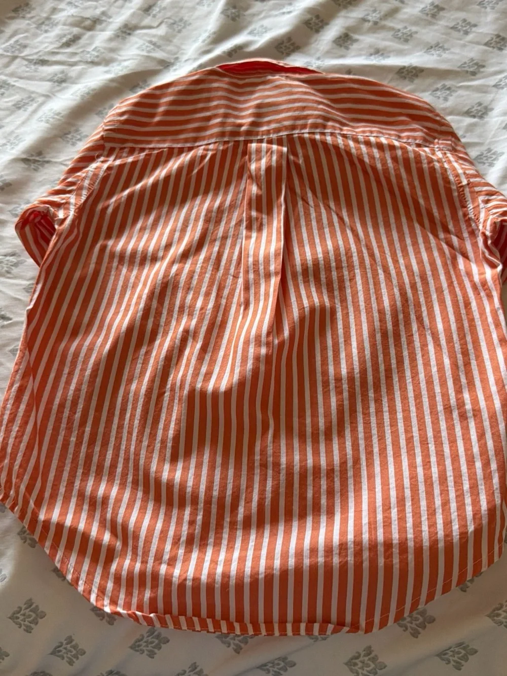 Polo by Ralph Lauren Orange and White Striped Oxford Shirt